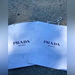Prada Elegant White Shopping Bags